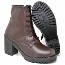 Women Ankle Boots & Booties - Cà phê nâu - Xem 2