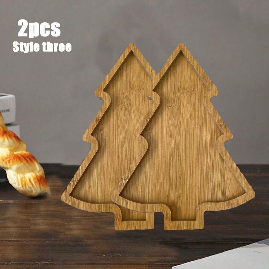 2 件裝食物零食飲料壽司牛排披薩甜點蛋糕和麵包早餐托盤咖啡托盤茶盤熟食板拼盤方便攜帶凹槽手柄家用廚房用品牛排披薩甜點蛋糕和麵包早餐托盤咖啡托盤茶盤熟食板拼盤方便攜帶凹槽手柄家居廚房用品禮品聖誕快樂配件 - 卡其色 - 查看 1