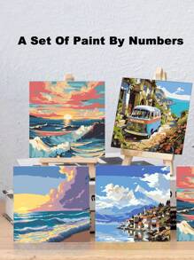 Paint By Number For Adults, Acrylic Easy Paint By Numbers For Adults Beginner, DIY Painting By Numbers For Gift Home Wall Decor 20 W X 20 L/30 W X 30 L - Blue - View 2