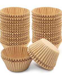 Miliocry 100入組烘焙杯形紙杯,防油杯形杯巧克力蛋糕紙托盤,pvc圓筒包裝,適用於婚禮、生日、baby Shower或假日派對 - 薑色 - 查看 5