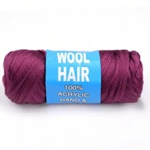 Knitted Hair Yarn For Braids 100% Knitted Hair Acrylic Yarn For African Braids/Spring Twist/Faux Locs/Wraps With Crochet Hook - Red Violet - View 4