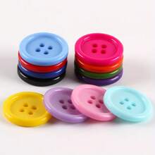 50pcs Mixed Color Round Resin Buttons, 4 Holes Craft Buttons For Sewing  Scrapbooking, Diy  Decorative Buttons For Clothing, Sewing & Knitting Supplies. - Multicolor - View 5
