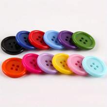 50pcs Mixed Color Round Resin Buttons, 4 Holes Craft Buttons For Sewing  Scrapbooking, Diy  Decorative Buttons For Clothing, Sewing & Knitting Supplies. - Multicolor - View 3