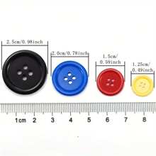 50pcs Mixed Color Round Resin Buttons, 4 Holes Craft Buttons For Sewing  Scrapbooking, Diy  Decorative Buttons For Clothing, Sewing & Knitting Supplies. - Multicolor - View 2