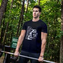 playera deportiva algodon entrenamiento gym gimnasio ms29 - Negro - Ver 2