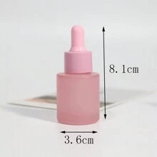 2 件裝 20 毫昇平肩玻璃滴管瓶空可再填充磨砂粉色/紫色血清精油瓶帶玻璃吸管化妝品 - 彩色 - 查看 4