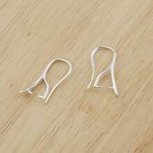 20PCS DIY Wholesale Jewelry Earring Findings Silver Pinch Bale Smooth Hook Earwires - Silver - View 3