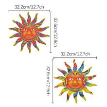 墨西哥風格金屬太陽裝飾,12.7英寸太陽壁藝術品,節日禮物,戶外壁雕,適用於花園、圍牆、客廳、餐廳 - 2/PCS太陽 - 查看 2