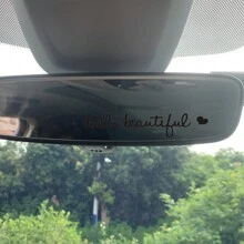 1 Pegatina De Coche, Hola Hermosa Pegatina Reflectante Decorativa Para Espejo Retrovisor De Espejo De Tocador De Coche - Blanco - Ver 3