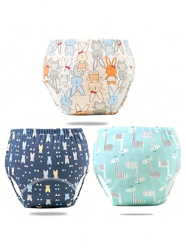 2/3pcs Pack Reusable Waterproof Baby Training Pants, Washable Diaper Insert, Potty Training Diaper Covers (Assorted Patterns)Baby Shower Family Decorations Gifts