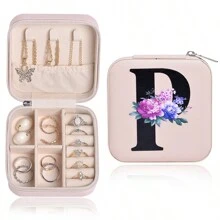 Travel Jewelry Box Jewelry Storage Box Jewelry Box, Essential Accessories For Travel Honeymoon, Bridesmaid Proposal Gift, Wedding Engagement Gift, Small Mini Earring Ring Jewelry Box Storage Box Without Mirror-Pink(Jewelry  Not  Included) - Pink - View 26