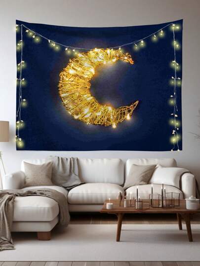 One Piece Tapestry Ramadan Moon Festival Bedroom Home Wall Decor Backdrop Cloth Add Atmosphere Of Piety, Flag For Room, Room Decor, Tapestry, Wall Art ,Room Stuffs, Flags For Room, Home Decor