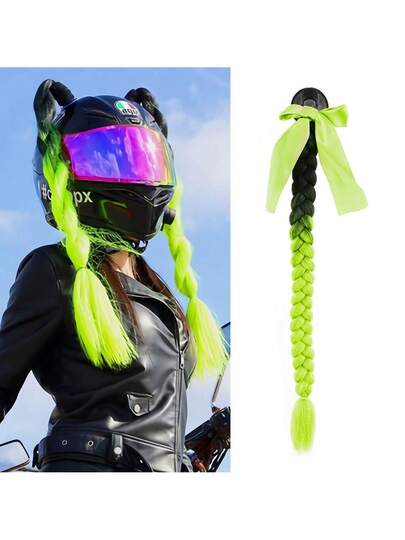 bike helmet for box braids Meiliyizu Helmets Pigtails, Pigtail Ponytail Bicycle Helmet, Braids, Hair Tail, Used All Helmets/Suction Cup, Reusable : Automotive Product Details Helmet Braids  Darpansarvanstore