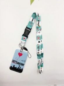1pc Doctor Work Permit Lanyard Clear Dual Sided Card Holder, Transport Work Permit Card Case, Key Lanyard. Great Gift For Teachers & Doctors Casual Car Accessories Bag Charm Backpack For School