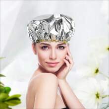 Có thể tái sử dụng Nhiệt Giấy nhôm Sâu Điều hoà Không thấm nước Tóc Hấp Mũ lưỡi trai - Màu xanh lam - Xem 3