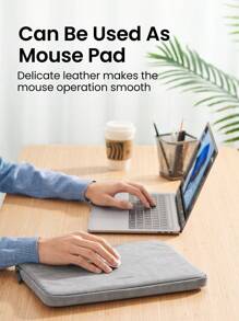 UGREEN 笔记本电脑平板电脑包皮革 13-13.9 14-14.9 英寸包保护套适用于 Pro Air iPad/iPad Pro 保护套笔记本电脑 iPad Pro Air 保护套 - 灰色 - 查看 3