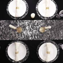 6pcs 13 Inch Metallic Gold Foil Grid Embossed Disposable Placemats, Suitable For Dining Table, Wedding, Birthday Party, Holiday Home Decor - Silver - View 3