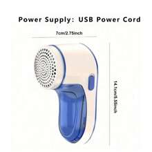 1個usb供電服裝絨毛刮器毛衣織物刮毛器,用於衣物、褲子的絨球修剪器 - 藍色 - 查看 2
