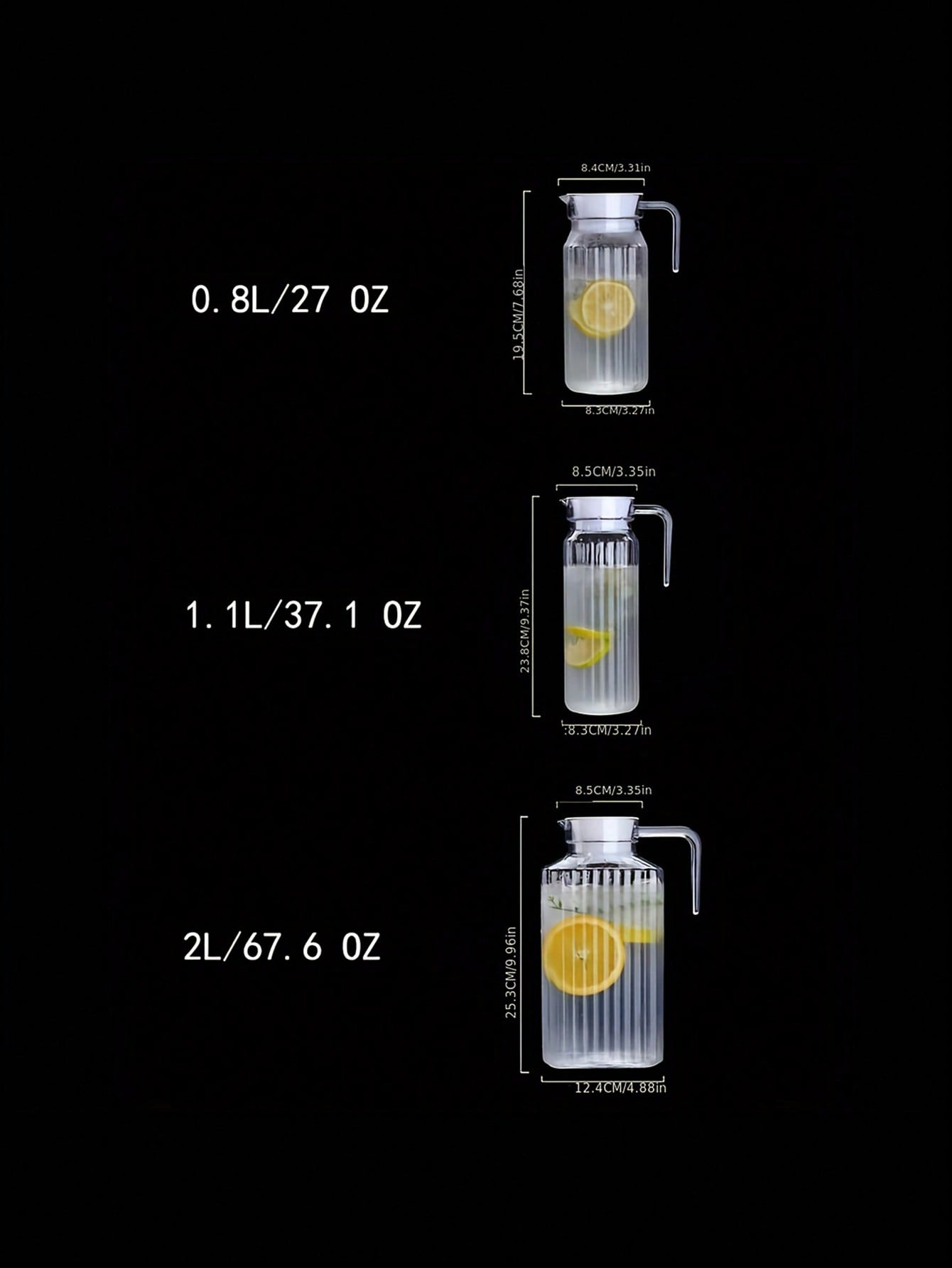 جك زجاجي كبير للماء والعصير بغطاء واسع – تصميم شفا...