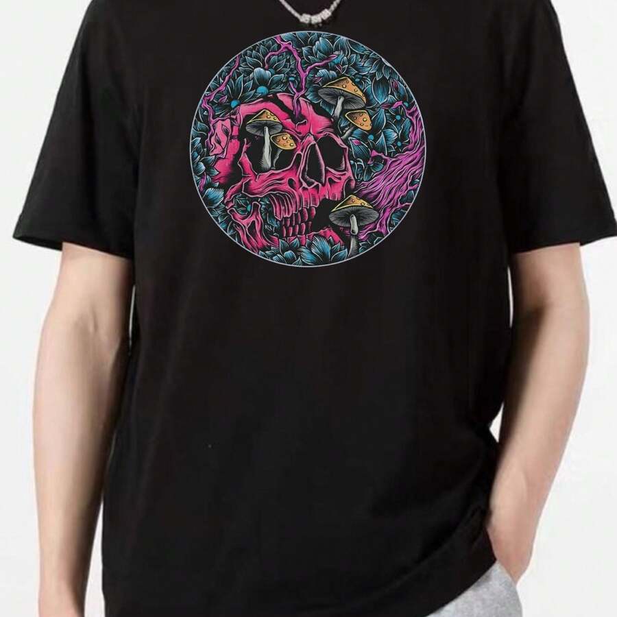 Men T-Shirts - 黑色 - 查看 1