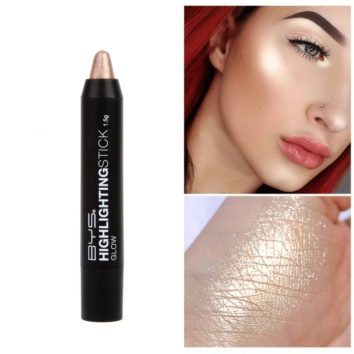 barra iluminadora highlighter iluminador para rostro para iluminar la esquina interior de los ojos con brillo perlado y lápiz resaltador de sombra de ojos resistente al agua lápiz iluminador - 03 Sunlight - Ver 1
