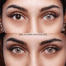 Morningcon Xám Có màu sắc Tiếp xúc Đối với Mắt Tự nhiên Kính áp tròng To lớn Làm đẹp Cận thị - Xám - Xem 3