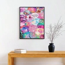 1張閃閃發亮的節日裝飾油畫掛畫,現代風格印刷海報房間裝飾,走廊、臥室、辦公室牆壁裝飾畫(無框) - 黑色 - 查看 2