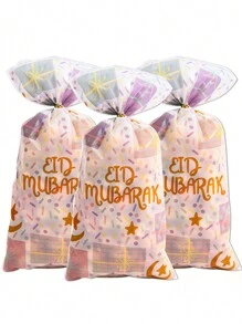 50pcs Star & Moon Party Favor Gift Bags, Transparent OPP Flat Pouches For Gift Packaging - Multicolor - View 3