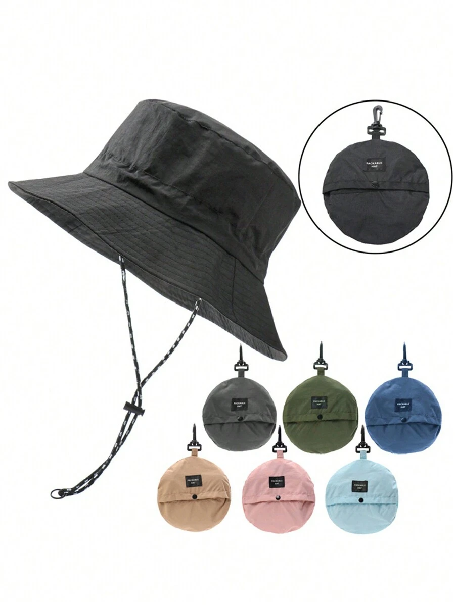 FADZOYLE 1pc Waterproof Solid Adjustable Casual Bucket Hat For Outdoor Travel, Quick-Dry Cap Foldable Beach Fishing Hiking Safari Sun Hats For Women And Men Winter