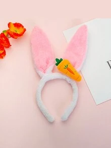 2 件裝復活節兔子耳朵髮帶,胡蘿蔔形兔子耳朵髮箍,適合節日和表演 - 彩色 - 查看 5