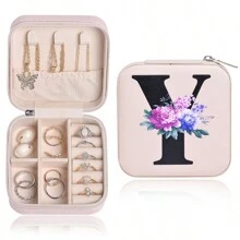 Travel Jewelry Box Jewelry Storage Box Jewelry Box, Essential Accessories For Travel Honeymoon, Bridesmaid Proposal Gift, Wedding Engagement Gift, Small Mini Earring Ring Jewelry Box Storage Box Without Mirror-Pink(Jewelry  Not  Included) - Pink - View 18