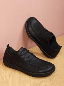 Zapatos De Hombre Mocasines Cómodos Y Transpirables De Punta Ancha, Zapatos Planos Con Puntera Ancha Y Sin Tacón Para Los Pies Descalzos, Zapatos De Gran Tamaño Para Hombre. - Negro - Ver 2