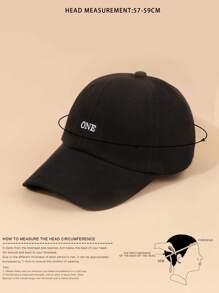 1pc Black Ski Cap Unisex Y2k Style Men's One Baseball Hat, Outdoor Warmth Cold Hat For Winter Daily Commute Casual