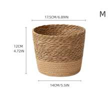 1pc Nordic Style Natural Seagrass Woven Flower Pot Vine Plant Basket Home Decor Planter Storage Basket