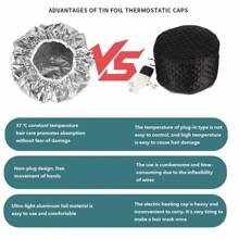 Có thể tái sử dụng Nhiệt Giấy nhôm Sâu Điều hoà Không thấm nước Tóc Hấp Mũ lưỡi trai - Màu xanh lam - Xem 10