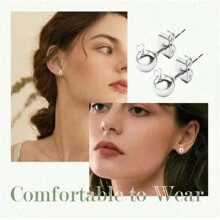 80 chiếc Trái bóng Hoa tai Trụ Bộ dụng cụ ( 40pcs 5mm Trái bóng Và 40pcs Loại bướm ) Để làm đồ trang sức DIY , Màu bạc & Vàng - 80 miếng-Bạc & Vàng - Xem 7