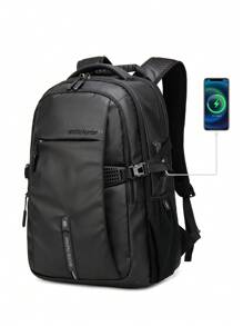 arctic hunter 15.6英寸男士多功能背包,帶有字母裝飾,可用作手提電腦包、學生背包、筆記本袋、書包、肩背包、旅行背包、運動背包、學校背包、高中背包、大學背包、國中背包、中學背包、研究生背包,適用於各種學生、學校、商務、戶外、徒步旅行、露營、運動等用途。 - 黑色 - 查看 3