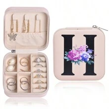 Travel Jewelry Box Jewelry Storage Box Jewelry Box, Essential Accessories For Travel Honeymoon, Bridesmaid Proposal Gift, Wedding Engagement Gift, Small Mini Earring Ring Jewelry Box Storage Box Without Mirror-Pink(Jewelry  Not  Included) - Pink - View 22