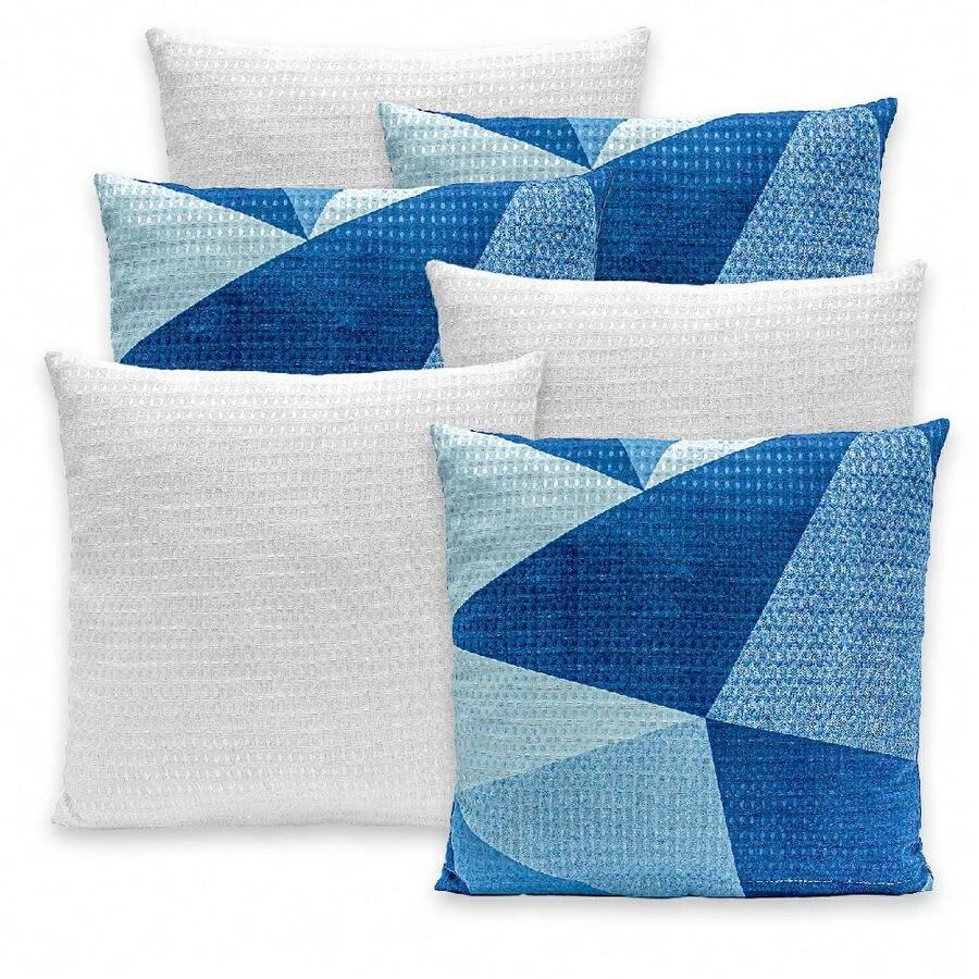 Cushion Cover - 藍/白馬賽克 - 查看 1