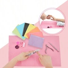 10 Cái/20 Cái/30 Cái/50 Cái/125 Cái Bàn Làm Móng Tay Nghệ Thuật Dùng Một Lần Thảm Thêu Hình Xăm làm Sạch Miếng Lót Phim Tổng Hợp Dụng Cụ Làm Móng Tay Khăn Trải Bàn Thảm Bảo Vệ Móng Tay - Hồng - Xem 5