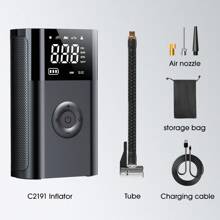 Inflador De Aire Portátil Recargable - Negro - Ver 10