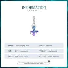 bamoer 1個925純銀彩色搪瓷飛龍吊墜珠,彩色火鳥珠,可用於女士手鍊項鍊diy - 銀色 - 查看 20