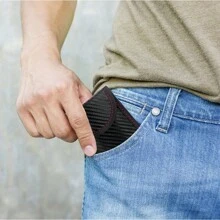 1入組汽車鑰匙信號屏蔽袋法拉第盒射頻識別信號屏蔽袋汽車配件 - 黑色 - 查看 6