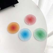 1入組漸變色丙烯酸圓形杯墊,裝飾熱飲和桌面墊 - 彩色 - 查看 6