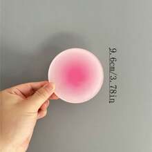 1入組漸變色丙烯酸圓形杯墊,裝飾熱飲和桌面墊 - 彩色 - 查看 2