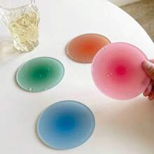 1入組漸變色丙烯酸圓形杯墊,裝飾熱飲和桌面墊 - 彩色 - 查看 1