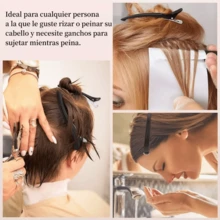 Pinza Para Cabello Tipo Pico De Garza, Negro Y Blanco 12pcs - Blanco y Negro - Ver 7