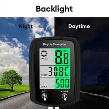 Velocímetro Lcd Para Bicicleta De 1 Pieza, Velocímetro Con Cable Impermeable Retroiluminado, Velocímetro Con Pantalla Táctil Para Bicicleta De Montaña. - Negro - Ver 7