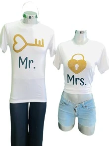 Playera Duo Parejas 2 Piezas Varios Diseños Hombre Y Mujer - Mr. y Mrs. - Ver 2