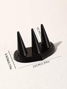1pc Cone-Shaped Plastic Ring Display Stand, Stylish Ring Holder For Wedding Rings And Finger Jewelry, Elegant Jewelry Organizer And Rack For Rings And Accessories For Your Precious Pieces - Black - View 5